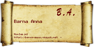 Barna Anna névjegykártya